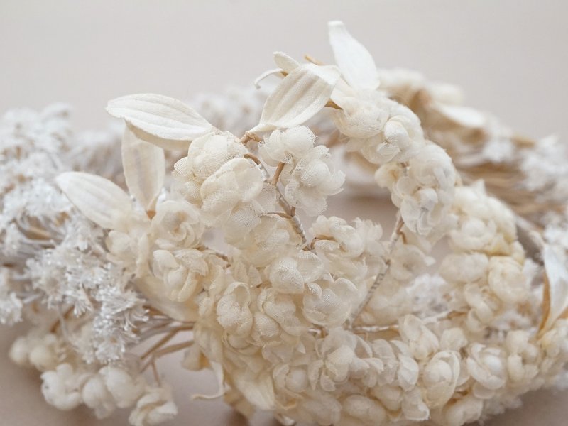 画像15: 19世紀末 アンティーク 薔薇の花冠 コットンオーガンジー ティアラ