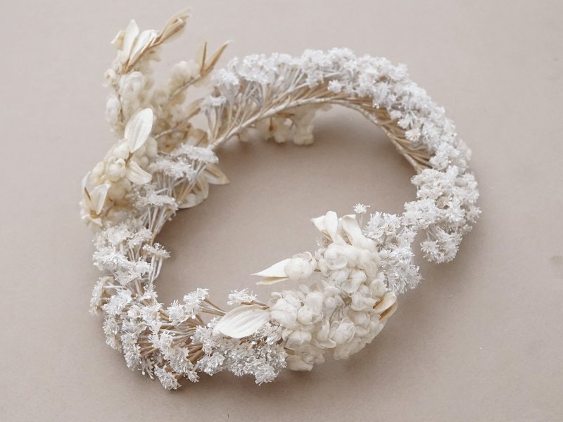 画像3: 19世紀末 アンティーク 薔薇の花冠 コットンオーガンジー ティアラ