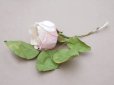 画像3: アンティーク パウダーピンクの薔薇の布花 クウォーターロゼット咲き (3)