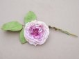 画像2: アンティーク ライラックピンクの薔薇の布花 クウォーターロゼット咲き (2)