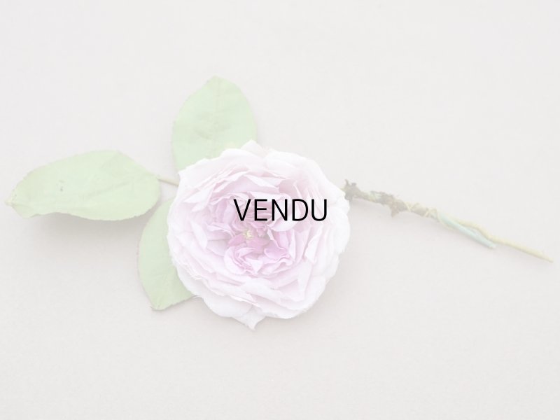 画像2: アンティーク ライラックピンクの薔薇の布花 クウォーターロゼット咲き