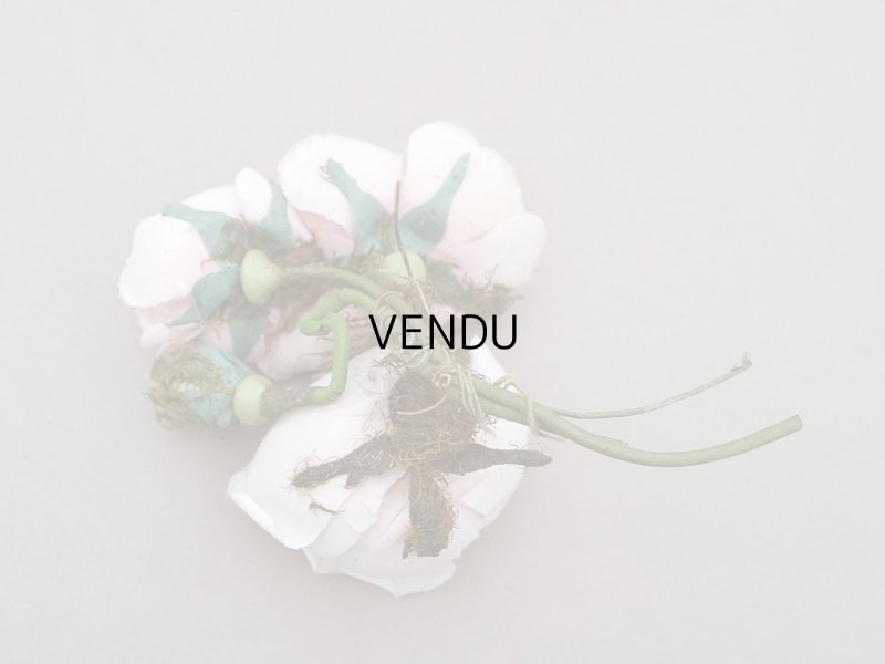 画像5: アンティーク パウダーピンクの薔薇の布花 クウォーターロゼット咲き