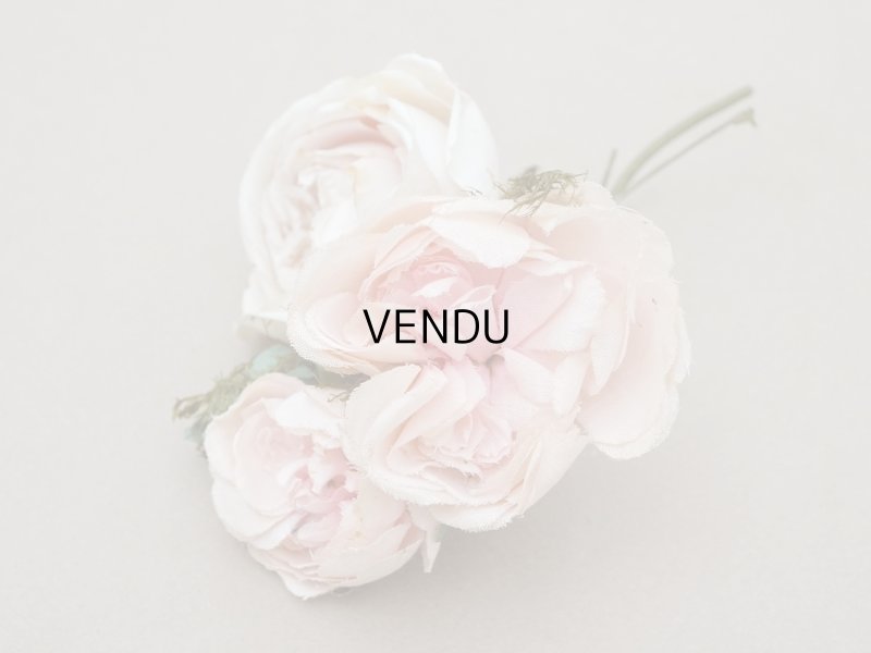 画像3: アンティーク パウダーピンクの薔薇の布花 クウォーターロゼット咲き