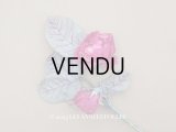 アンティーク 薔薇の布花 フューシャピンク クウォーターロゼット咲き