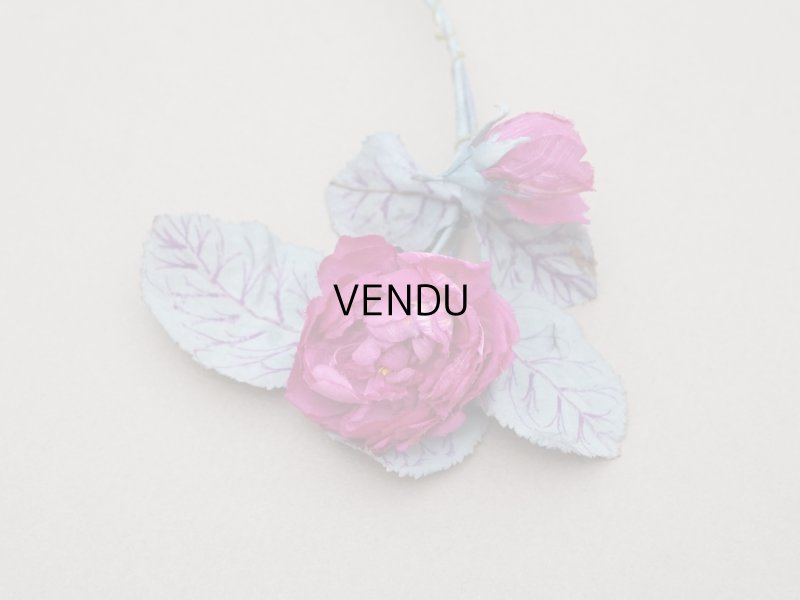 画像2: アンティーク 薔薇の布花 フューシャピンク クウォーターロゼット咲き