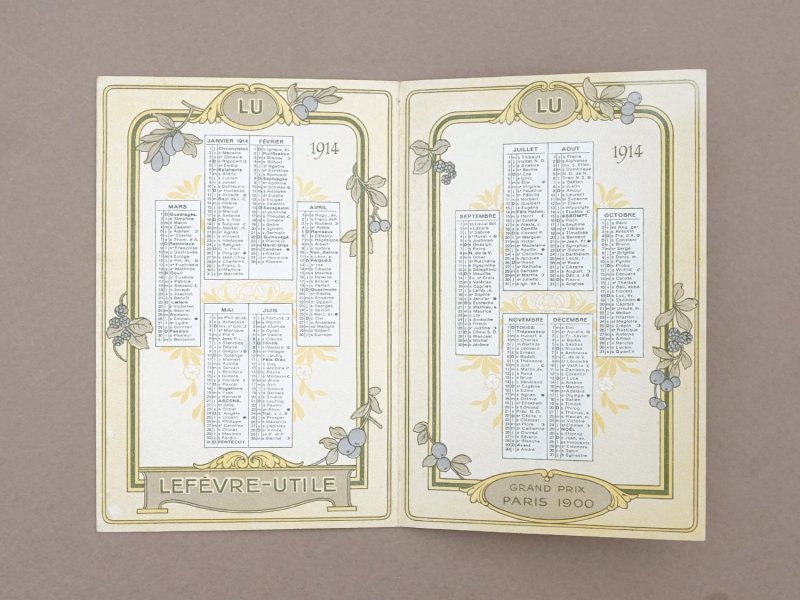 画像2: 1914年 アンティーク『LU』カレンダーのカルネ - LEFEVRE-UTILE -