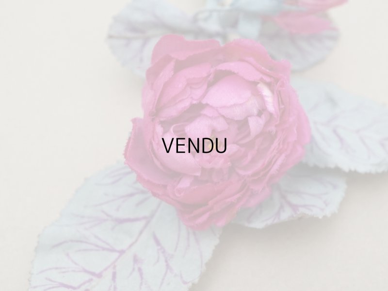 画像3: アンティーク 薔薇の布花 フューシャピンク クウォーターロゼット咲き