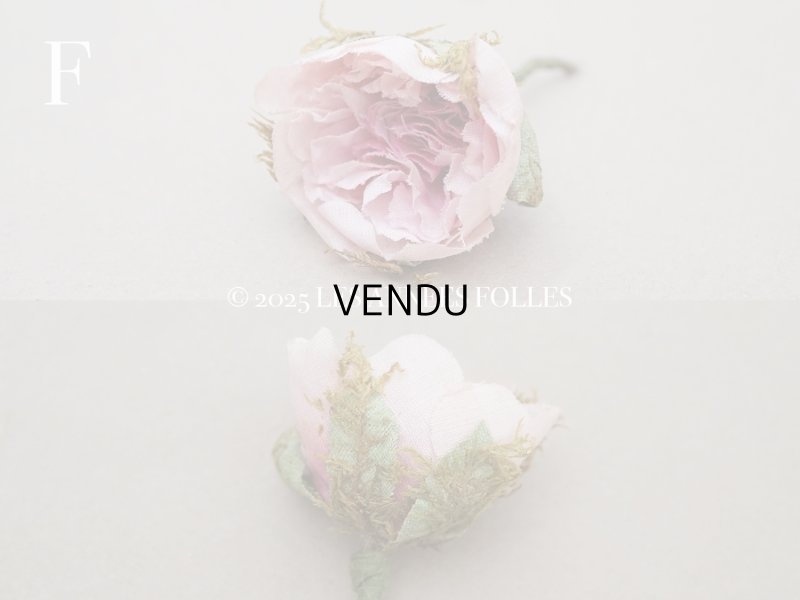 画像8: アンティーク 小さな薔薇の布花  パウダーピンク ピース売り クウォーターロゼット咲き