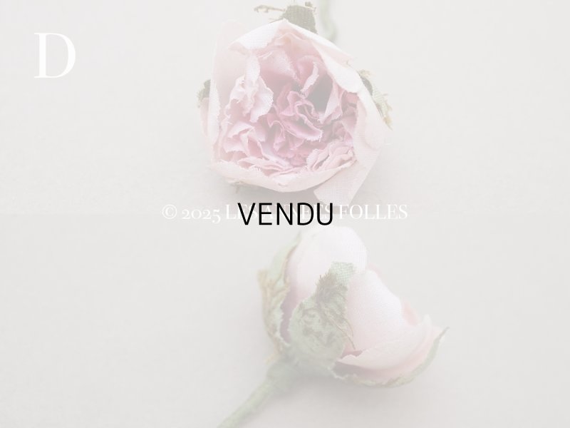 画像6: アンティーク 小さな薔薇の布花  パウダーピンク ピース売り クウォーターロゼット咲き