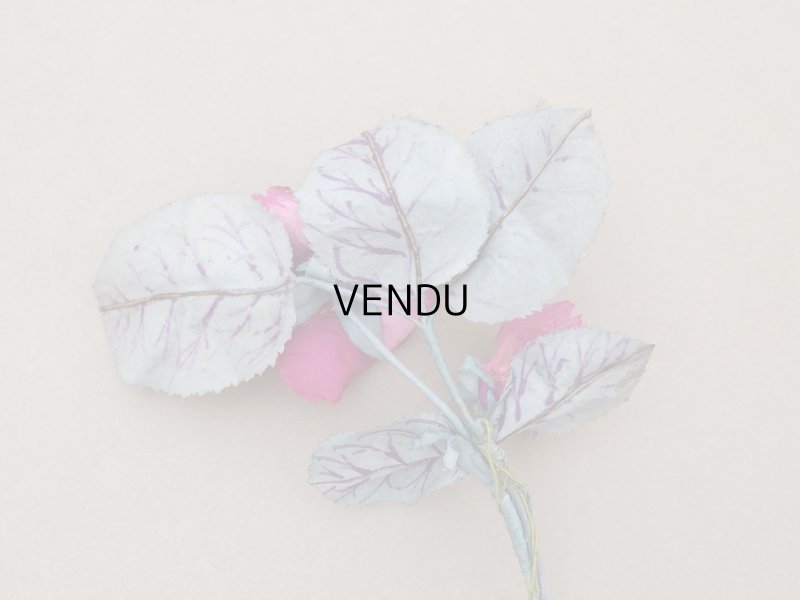 画像5: アンティーク 薔薇の布花 フューシャピンク クウォーターロゼット咲き