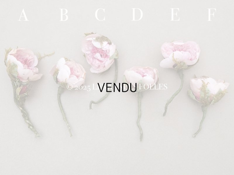 画像2: アンティーク 小さな薔薇の布花  パウダーピンク ピース売り クウォーターロゼット咲き