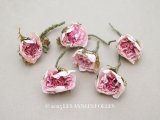 アンティーク 小さな薔薇の布花  パウダーピンク ピース売り クウォーターロゼット咲き