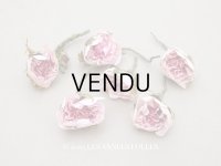 アンティーク 小さな薔薇の布花  パウダーピンク ピース売り クウォーターロゼット咲き