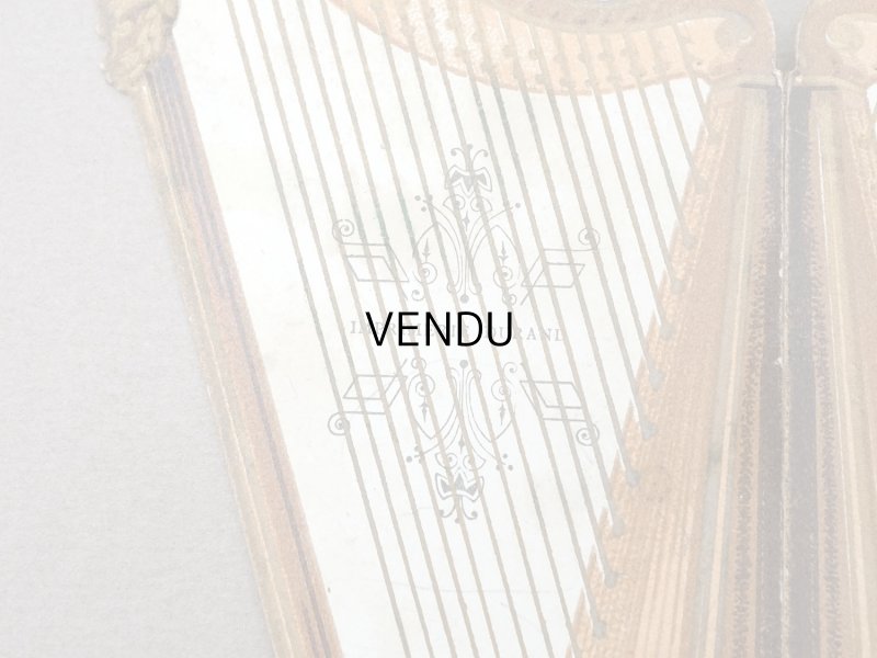 画像4: 1891年 アンティーク 舞踏会の手帳 ハープ型 カルネ・ド・バル LUNDI 9 FEVRIER 1914