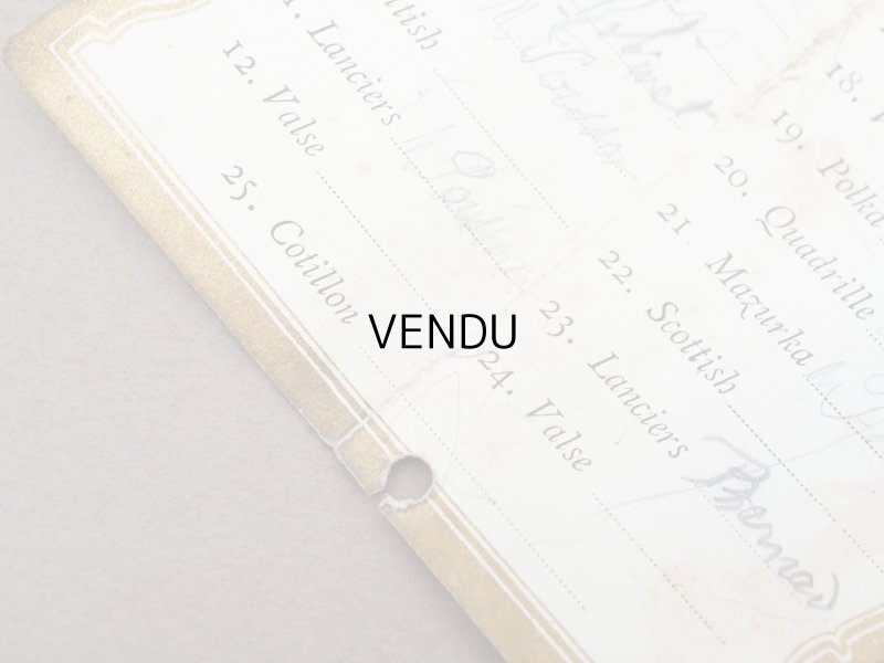 画像7: 1891年 アンティーク 舞踏会の手帳 ハープ型 カルネ・ド・バル LUNDI 9 FEVRIER 1914