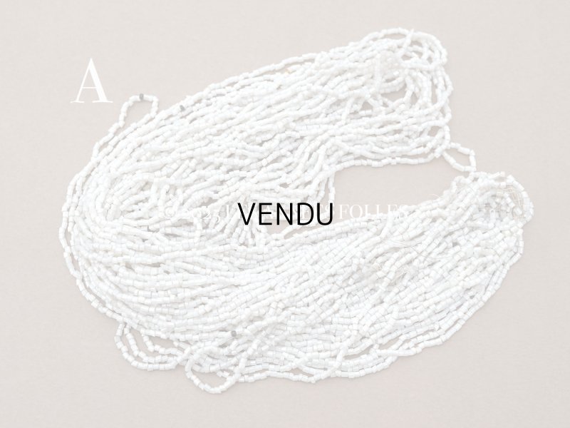 画像3: アンティーク シードビーズ グレイッシュホワイト ガラスビーズ 