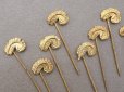画像7: 1900年頃 アンティーク フェザーのエパングル ゴールド 10ピースのセット