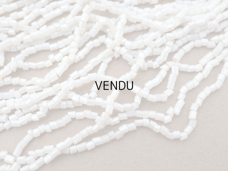 画像7: アンティーク シードビーズ グレイッシュホワイト ガラスビーズ 