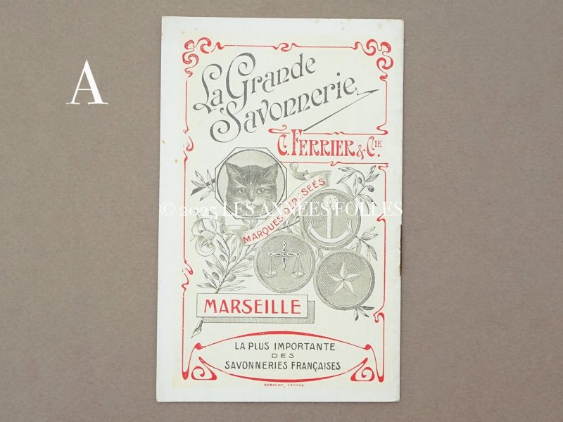 画像2: 1910年 アンティーク 猫のマークのサヴォネリー カレンダー付き手帳 SAVON LE CHAT - C.FERRIER&CIE.MARSEILLE -