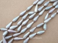 【セール対象外】【クーポン対象外】アンティーク サフィレット色  ドロップ型 スフレビーズ  5〜6×13〜15mm 12ピースのセット 吹きガラス製ビーズ