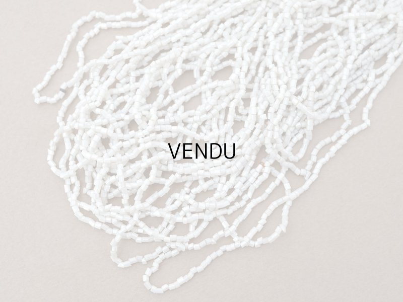 画像5: アンティーク シードビーズ グレイッシュホワイト ガラスビーズ 