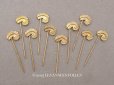 画像1: 1900年頃 アンティーク フェザーのエパングル ゴールド 10ピースのセット (1)