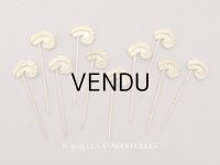 1900年頃 アンティーク フェザーのエパングル ゴールド 10ピースのセット