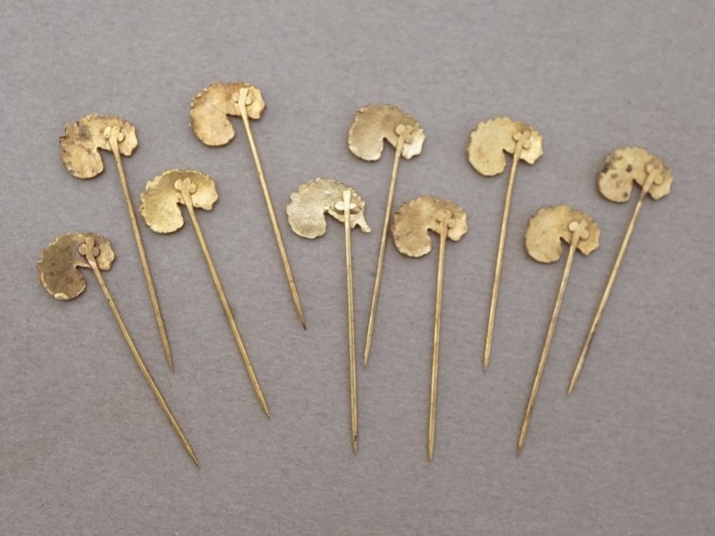 画像9: 1900年頃 アンティーク フェザーのエパングル ゴールド 10ピースのセット