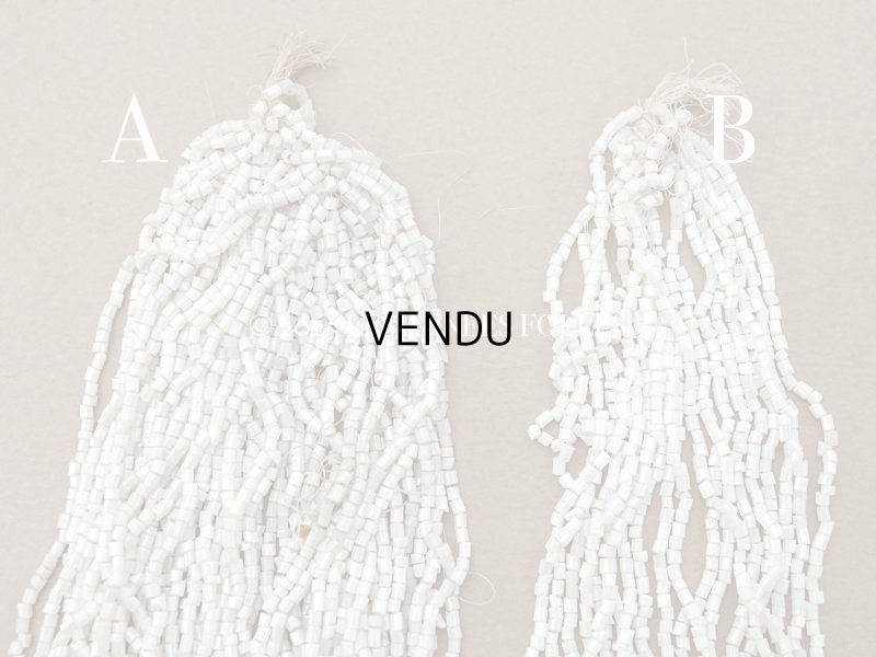 画像2: アンティーク シードビーズ グレイッシュホワイト ガラスビーズ 