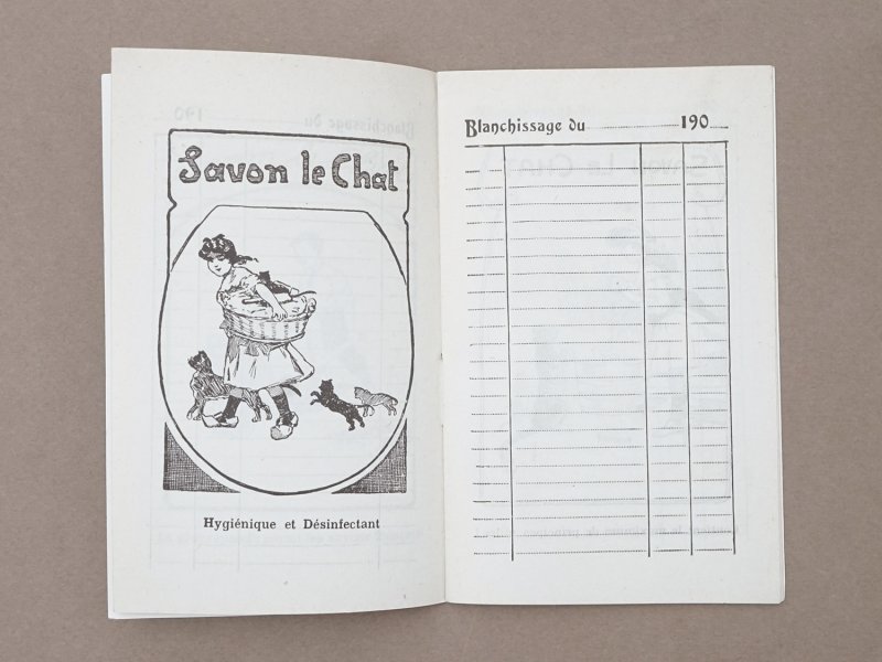 画像9: 1910年 アンティーク 猫のマークのサヴォネリー カレンダー付き手帳 SAVON LE CHAT - C.FERRIER&CIE.MARSEILLE -