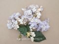 アンティーク 紫陽花の大きな布花 淡い青紫 