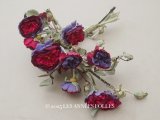 アンティーク 薔薇の布花 大きなブーケ クウォーターロゼット咲き