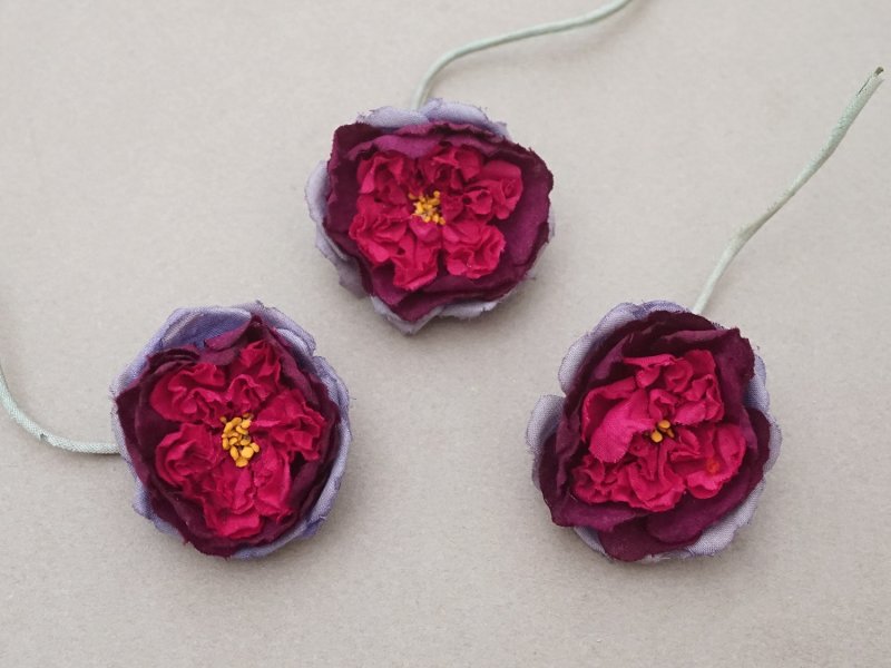 画像2: アンティーク 薔薇の布花  ピース売り クウォーターロゼット咲き
