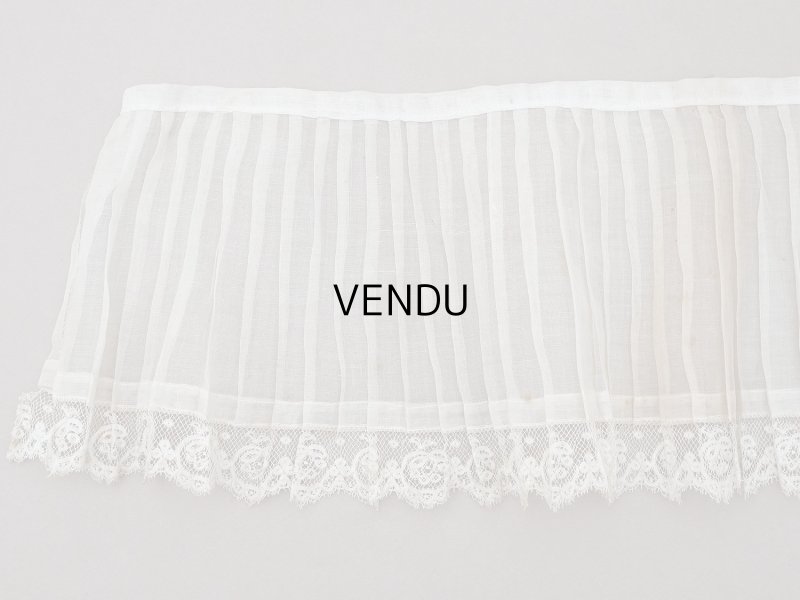 画像5: 1900年頃 アンティーク 幅広 ドレスの裾  レース付き プリーツ 3m 幅19.5cm コットンオーガンジー ドレスパーツ