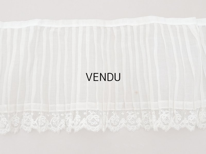 画像9: 1900年頃 アンティーク 幅広 ドレスの裾  レース付き プリーツ 3m 幅19.5cm コットンオーガンジー ドレスパーツ