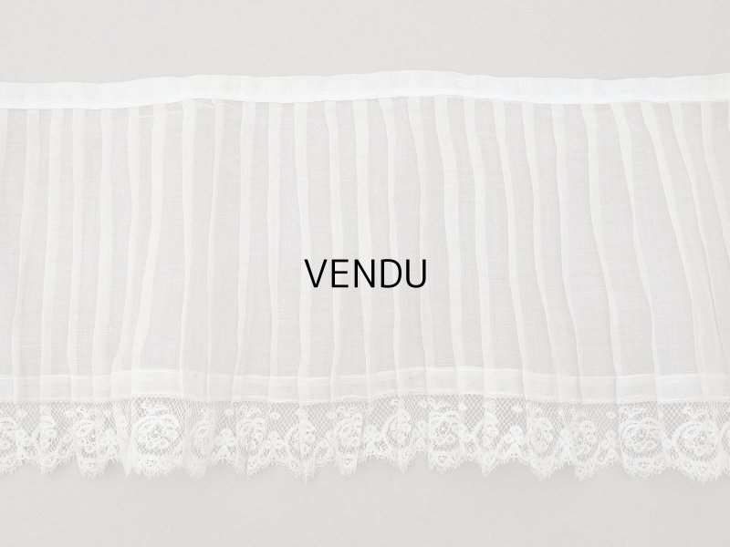 画像6: 1900年頃 アンティーク 幅広 ドレスの裾  レース付き プリーツ 3m 幅19.5cm コットンオーガンジー ドレスパーツ