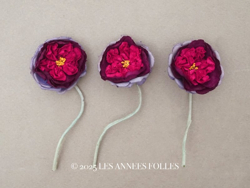 画像1: アンティーク 薔薇の布花  ピース売り クウォーターロゼット咲き