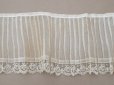 画像7: 1900年頃 アンティーク 幅広 ドレスの裾  レース付き プリーツ 3m 幅19.5cm コットンオーガンジー ドレスパーツ
