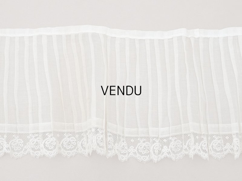 画像7: 1900年頃 アンティーク 幅広 ドレスの裾  レース付き プリーツ 3m 幅19.5cm コットンオーガンジー ドレスパーツ