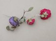 画像7: アンティーク 薔薇の布花 クウォーターロゼット咲き