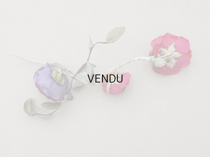 画像7: アンティーク 薔薇の布花 クウォーターロゼット咲き