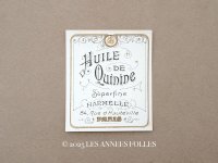 アンティーク パフュームラベル HUILE DE QUININE SUPERFINE  - HARMELLE PARIS -