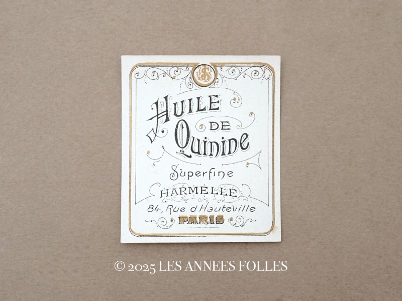 画像1: アンティーク パフュームラベル HUILE DE QUININE SUPERFINE  - HARMELLE PARIS -