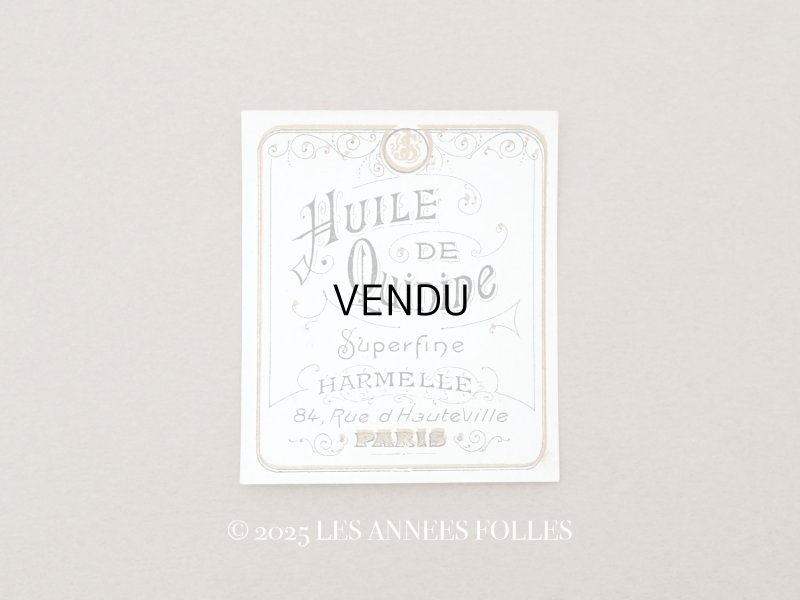 画像1: アンティーク パフュームラベル HUILE DE QUININE SUPERFINE  - HARMELLE PARIS -