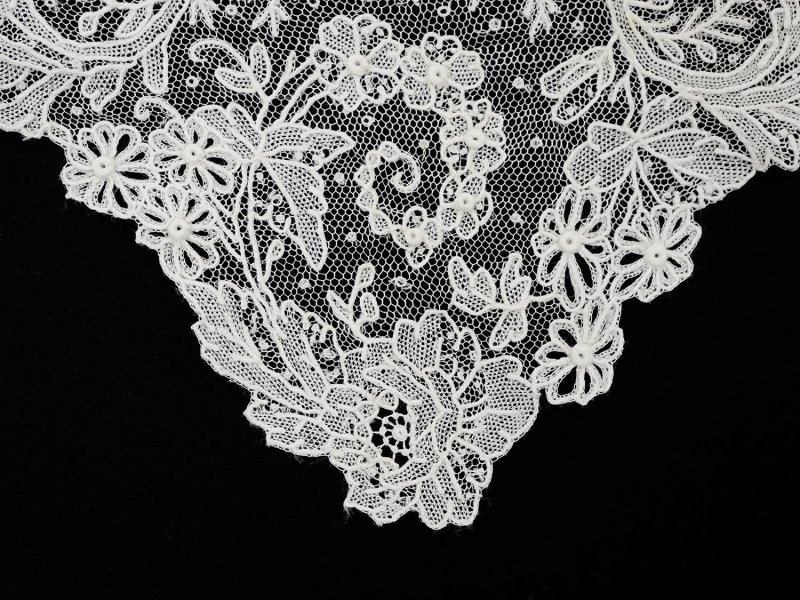 画像7: 【セール対象外】【クーポン対象外】19世紀 アンティーク ポワンドガーズ 結婚式のハンカチ【 ポワン・ド・ガーズ 】