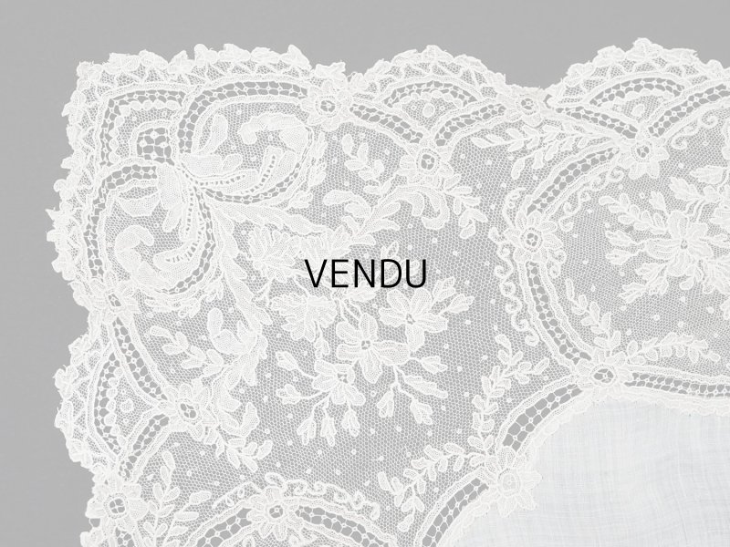 画像11: 【セール対象外】【クーポン対象外】アンティーク アランソンレース 結婚式のハンカチ【ポワン・ダランソン】