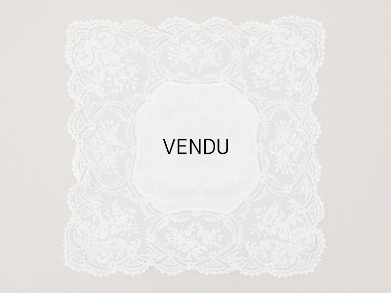 画像4: 【セール対象外】【クーポン対象外】アンティーク アランソンレース 結婚式のハンカチ【ポワン・ダランソン】