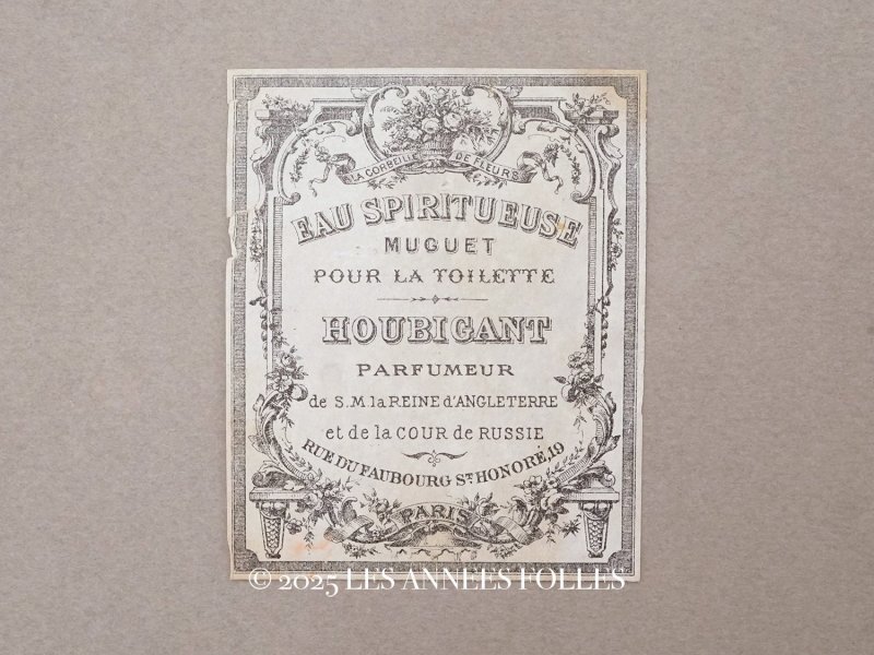 画像1: 19世紀 アンティーク 鈴蘭のパフュームラベル EAU SPIRITUEUSE MUGUET POUR LA TOILETTE - HOUBIGANT PARIS -