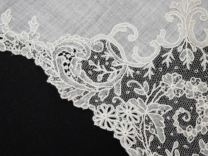 画像8: 【セール対象外】【クーポン対象外】19世紀 アンティーク ポワンドガーズ 結婚式のハンカチ【 ポワン・ド・ガーズ 】