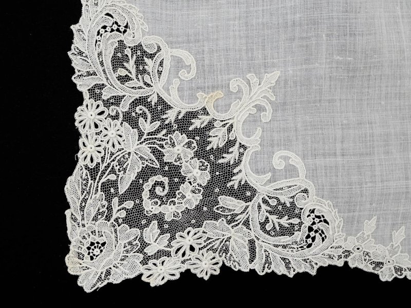 画像12: 【セール対象外】【クーポン対象外】19世紀 アンティーク ポワンドガーズ 結婚式のハンカチ【 ポワン・ド・ガーズ 】